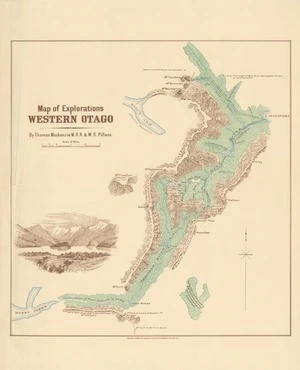 Map of explorations, western Otago / by Thomas Mackenzie M.H.R. & W.S. Pillans.