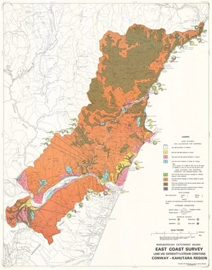 Marlborough Catchment Board east coast survey land use capability & stream conditions. Conway-Kahutara region / prepared by the Department of Lands and Survey, Blenheim...