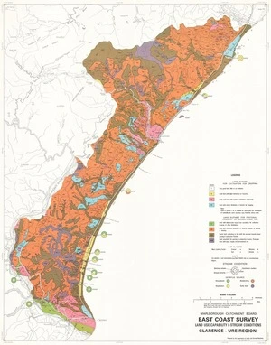 Marlborough Catchment Board east coast survey land use capability & stream conditions. Clarence-Ure region / prepared by the Department of Lands and Survey, Blenheim...