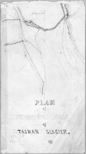 Haast, Johann Franz Julius von, 1822-1887: Plan of terminal face of Tasman Glacier. [1862]
