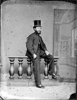 Mr Hardinge, with top hat and cane