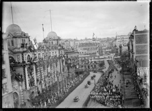Queen Street, Auckland, during arrival of the Prince of Wales