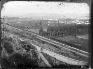 Wanganui from St John's Hill, including railway line