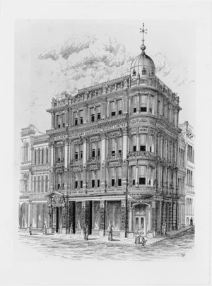 Artist unknown :Colonial Mutual Life Assurance Society building, Dunedin, ca 1880