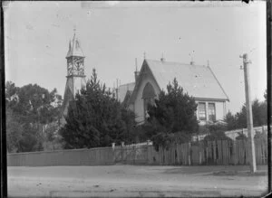 Wanganui Boys' High School, Victoria Avenue, Wanganui, from the street