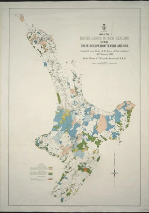Map of the native lands of New Zealand, shewing their occupation, tenure and use : [North Island].