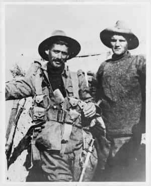 Sergeant Major Brown and Trooper Bailey at Gallipoli Peninsula, Turkey, during World War I