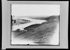View from Durie Hill, Whanganui, looking down the river with the township on the left