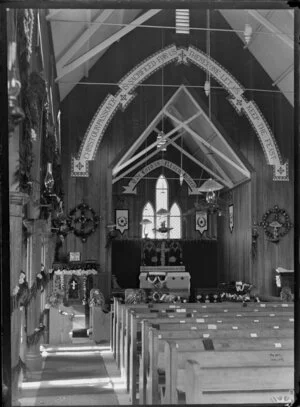 Interior of St Peter's Anglican Church, Hamilton, at Easter