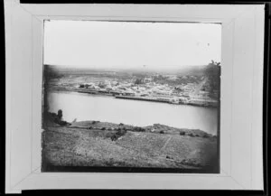 View from Durie Hill, Wanganui, looking across river to Taupo Quay and the township