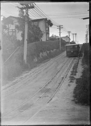 Tram in Stuart Street, Dunedin, 1926