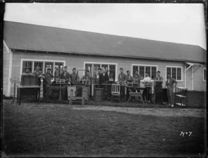Woodwork class from Maori Agricultural College, Hastings