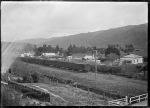 View of Silverstream with houses along the railway line.