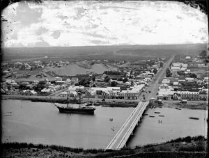 Panorama view of the town from Durie Hill, Wanganui