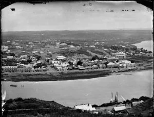 Panorama from Durie Hill showing northern part of the town, Wanganui