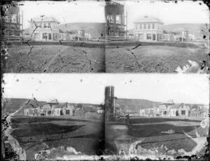 Four images showing scenes of Victoria Avenue, Whanganui