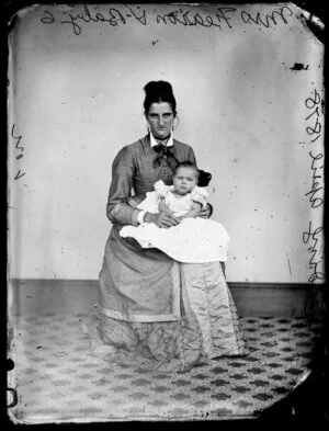 Mrs Fearson and her baby, of Feilding