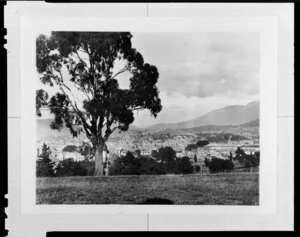 View over large town [Hobart?], Australia