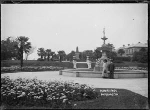 View of the fountain in Albert Park, Auckland