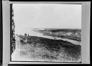 View of Whanganui and river from Durie Hill looking towards coast