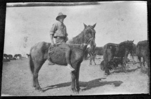 Trooper C L Crowley on a horse named "Roany."