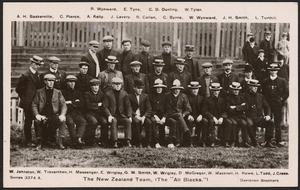 Davidson Brothers, photographers :The New Zealand team (the "All Blacks"). [Postcard]. Series 3374 A. Davidson Bros' Real Photographic series, London & New York. [1907-1908].