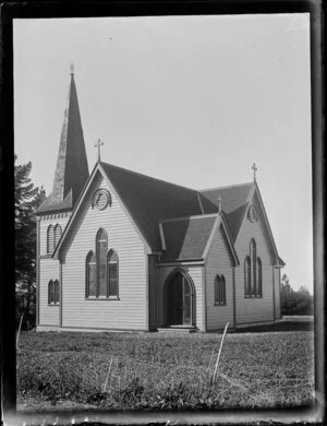 View of the Anglican church, St Mary on the Hill, Pokeno, Franklin District