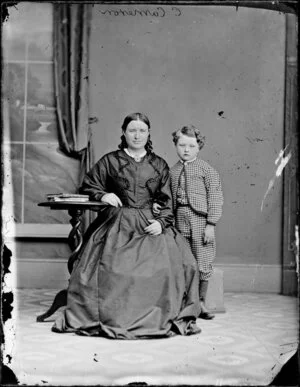Mrs C Cameron and son