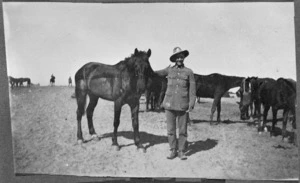 Unidentified soldier and a horse named "Dick."