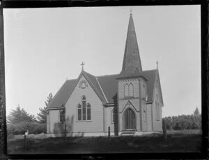 View of the Anglican church, St Mary on the Hill, Pokeno, Franklin District