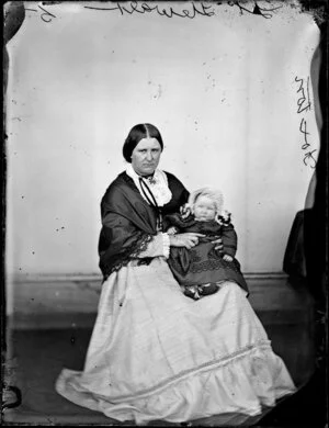 Mrs Hewart and infant, Foxton