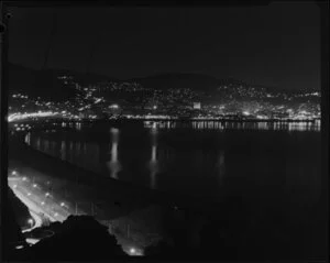 Wellington by night, from Holmbush Rd