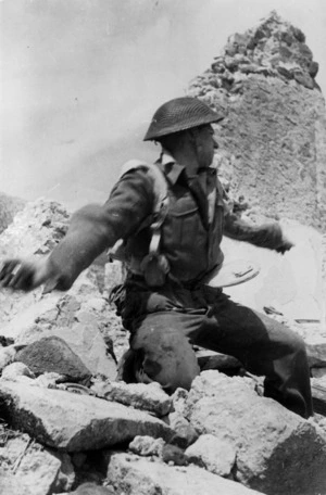 Soldier at the Cassino battlefront, Italy
