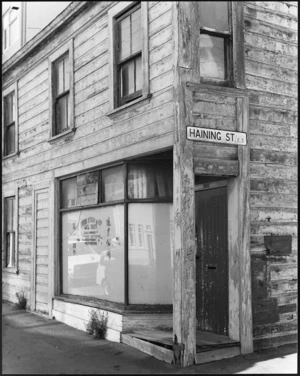 Old shop on the corner of Tory and Haining streets, Wellington - Photograph taken by John Johnstone