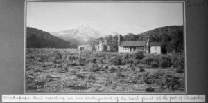 Whakapapa Huts nestling in an embayment of the beech forest at the foot of Ruapehu