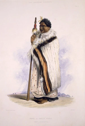 Angas, George French 1822-1886 :Nene or Tamati Waka. Chief of Hokianga / George French Angas [delt]; G. W. Giles [lith]. Plate 17. 1847.