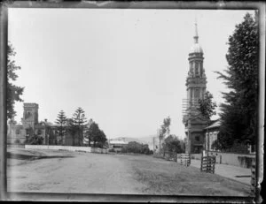 Symonds Street, featuring Auckland Supreme Court building and St Andrew's Church, Parnell, Auckland