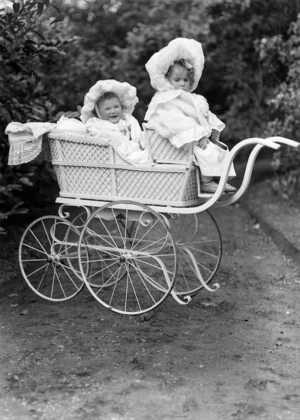 Two children in a pram