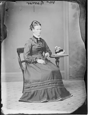 Mrs Garner, seated