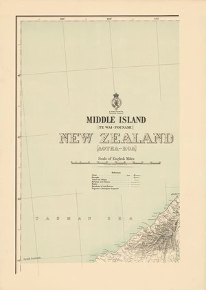 Middle Island (Te Wai-Pounamu), New Zealand (Aotea-roa) / drawn by G.P. Wilson.