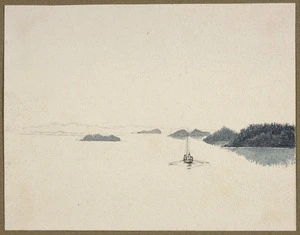 [Hood, Robert] ca 1790-1821 :[Rowing boat on Hill River (?), Canada, 1819]