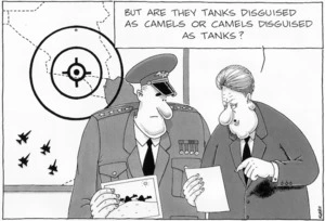 Clark, Laurence, 1949- :But are they tanks disguised as camels or camels disguised as tanks? 11 October 1994.