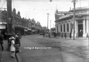 Looking along Hastings Street, Napier