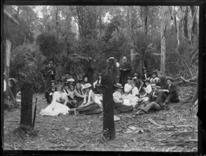 Unidentified group in bush setting