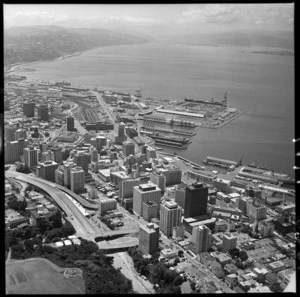 Aerial view of Wellington, showing motorway - Photograph taken by Ian Mackley