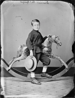 Duncan McGregor aged 4, by rocking horse