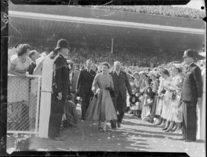 Queen Elizabeth II and the Duke of Edinburgh at Trentham Racecourse, Royal Tour 1953-1954