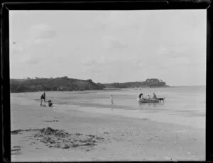 Looking across to Castor Bay, from a beach at Takapuna, Auckland