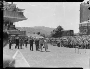 Queen Elizabeth II and the Duke of Edinburgh at Trentham Racecourse, Royal Tour, 1953-1954