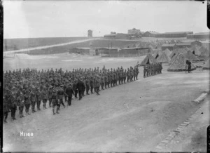 Inspection of troops at the New Zealand Infantry Base depot in Etaples, France